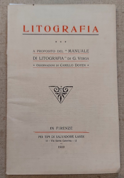 Litografia. A proposito del Manuale di litografia di G. Verga. Osservazioni